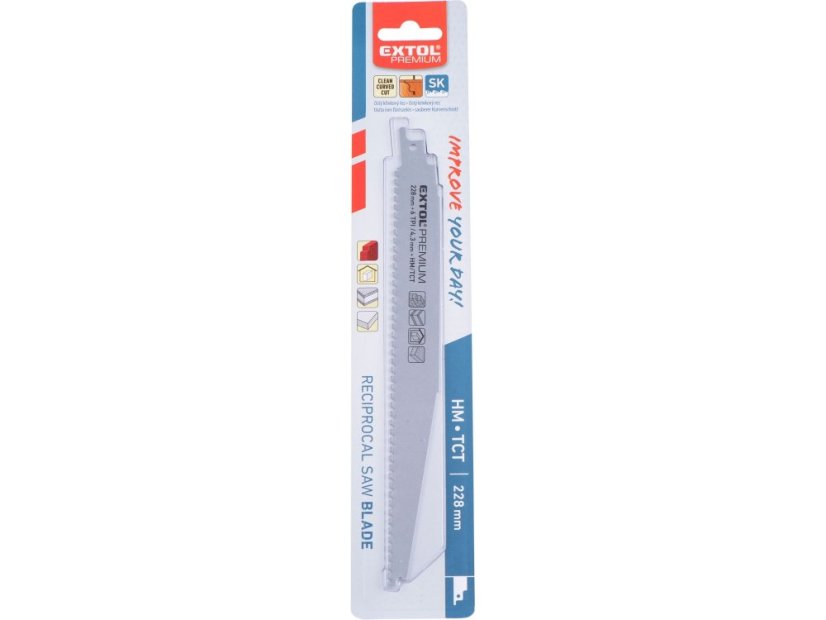 EXTOL PREMIUM 8806301 plátek do pily ocasky s SK zuby, 228x24x1,25mm