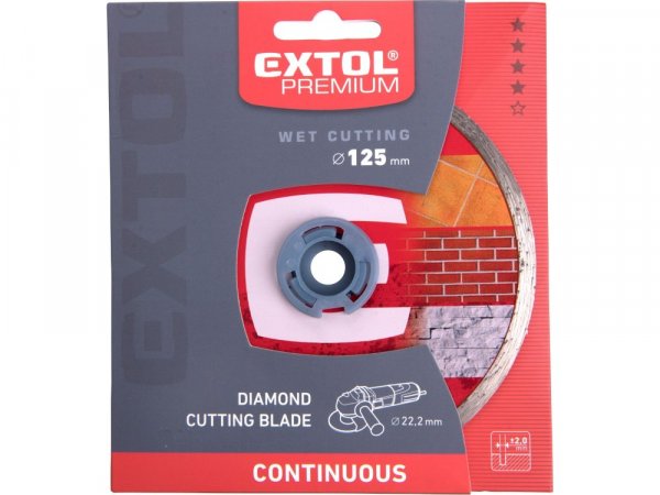 EXTOL PREMIUM 108732 kotouč diamantový řezný celoobvodový - mokré řezání, O 125x22,2x2mm