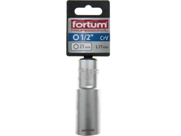 FORTUM 4700521 hlavice nástrčná prodloužená 1/2", 21mm, L 77mm