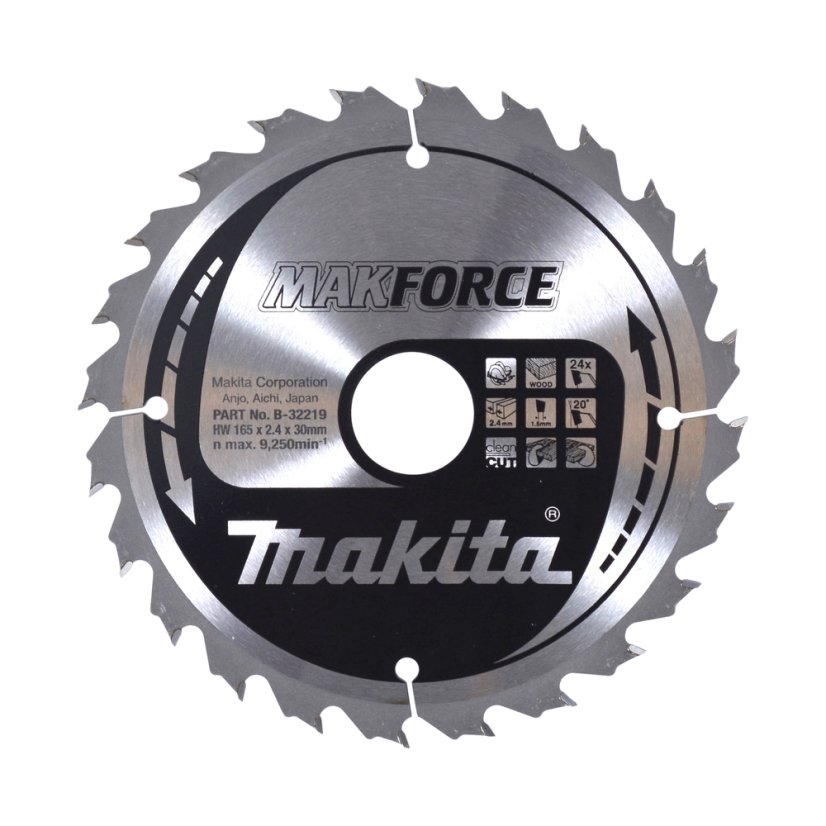 Makita B-32219 165x2.4x30mm kotouč pilový dřevo MAKFORCE = old B-08305 Makita B-32219 165x2.4x30mm kotouč pilový dřevo MAKFORCE = old B-08305