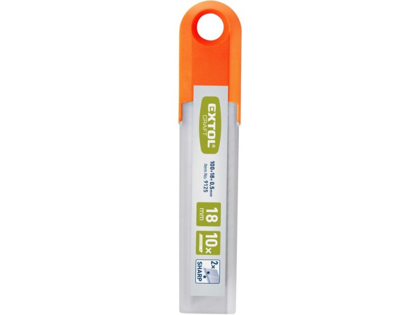 EXTOL CRAFT 9125 břity ulamovací do nože 10ks, 18mm(tl.05mm/14s)