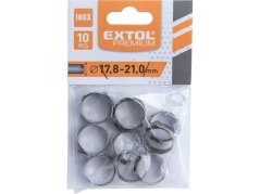 EXTOL PREMIUM 8865178 spona na hadici, 10ks, ?21mm, INOX