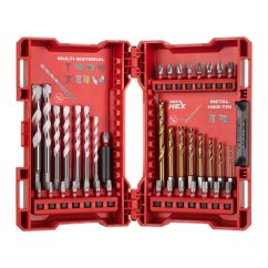 Milwaukee 39 dílná sada univerzálních vrtáků a vrtáků RED HEX na kov 4932479853