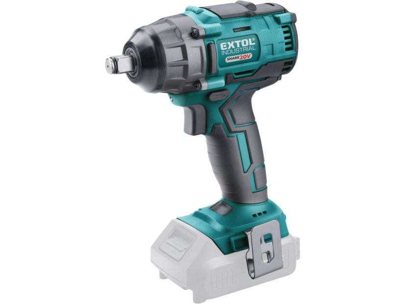 EXTOL INDUSTRIAL 8791811 utahovák rázový 1/2“ aku SHARE20V, 250Nm, BRUSHLESS, 20V Li-ion, bez baterie a nabíječky