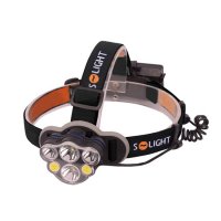Solight WN35 LED čelová nabíjecí svítilna, 550lm, Li-Ion, USB