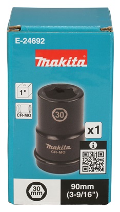 Makita E-24692 klíč nástrčný hluboký 1", čtyřhran, 30x90 mm