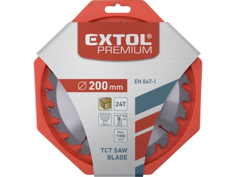 EXTOL PREMIUM 8803230 kotouč pilový s SK plátky, O 200x3,0x30mm, 24T