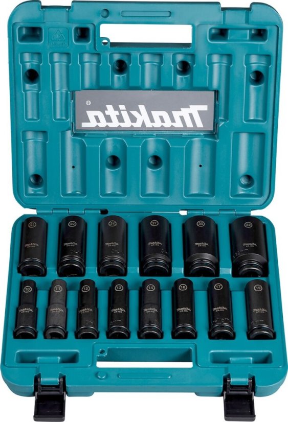 Makita E-16586 sada nástrčných klíčů prodloužených 1/2" čtyřhran IMPACT BLACK 14ks