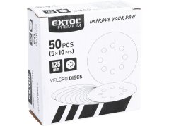 EXTOL PREMIUM 8803564 papíry brusné výsek, suchý zip, bal. 10ks, 125mm, P100