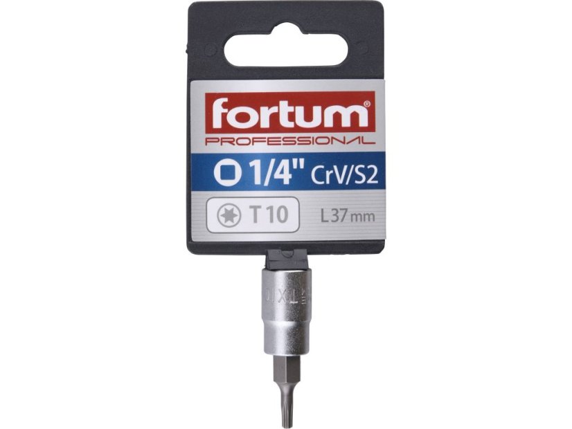 FORTUM 4701720 hlavice zástrčná 1/4" hrot TORX, T 10, L 37mm