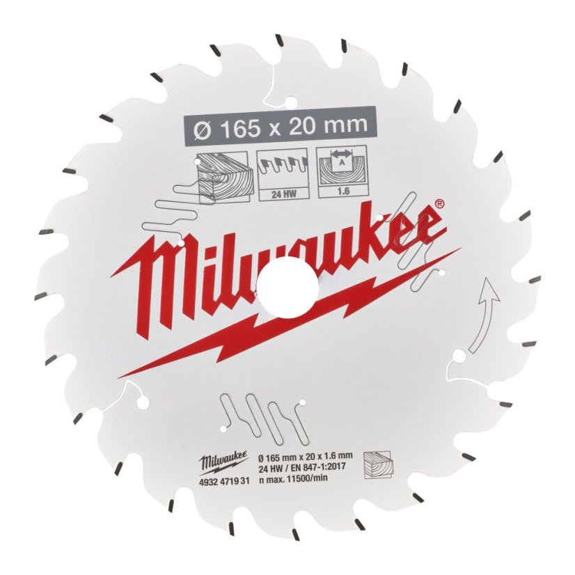Milwaukee kotouč CSB P W 165 x 20 x 1.6 x 24ATB 4932471931
