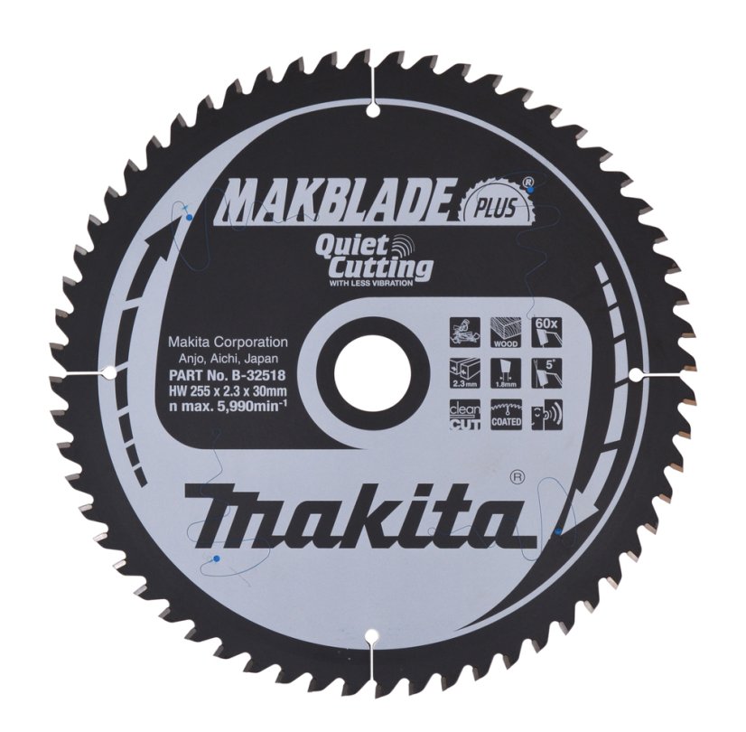 Makita B-32518 kotouč pilový dřevo MAKBLADEplus 255x2.3x30mm 60Z Makita B-32518 kotouč pilový dřevo MAKBLADEplus 255x2.3x30mm 60Z