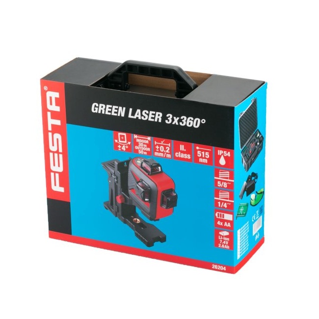 Festa 26204 laser křížový zelený 3D