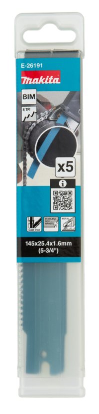 Makita E-26191 pilový list BiM 145x1.6mm, 8Z, 5ks special JR003G