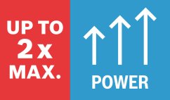 2x maximální výkon. 2x maximální výkon.