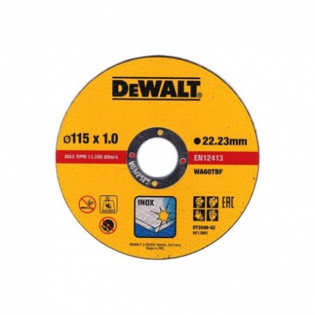 Dewalt DT3506 sada10 ks řezných kotoučů 115x1,0x22,23 mm na nerez