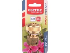 EXTOL PREMIUM 8876004 rychlospojka na hadici, 3/4", STOP ventil, MOSAZ