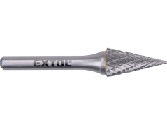 EXTOL INDUSTRIAL 8703795 fréza karbidová, konická-jehlan, pr.12x25mm/stopka 6mm,sek střední (double-cut)