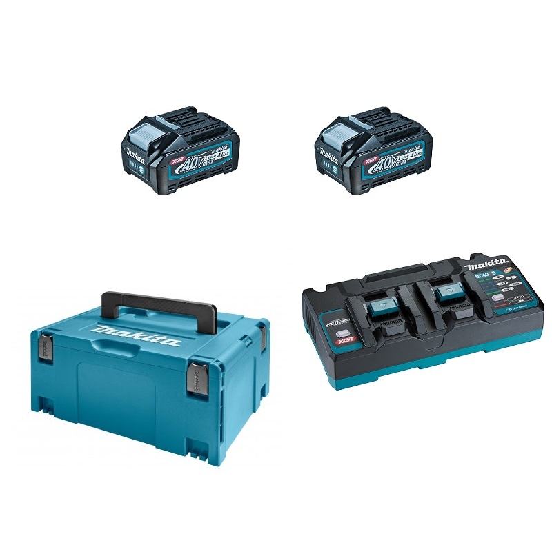 Makita 191U00-8 sada Li-ion XGT 40V 2ks BL4040+1ks DC40RB+1ksMakpac