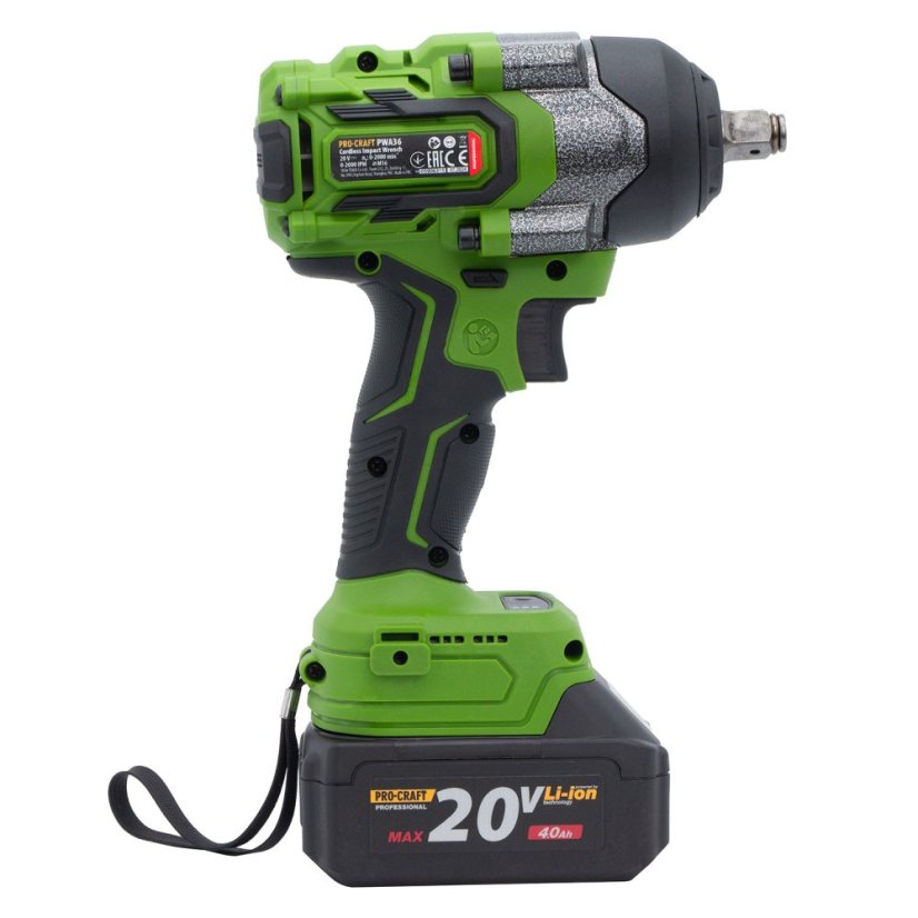 Procraft PWA36-1B-C aku rázový utahovák 1/2" 850 Nm 20V 1x4Ah