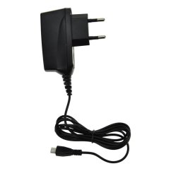 Solight DC38A USB nabíjecí adaptér, kabel microUSB, 1500mA, AC 230V, černý