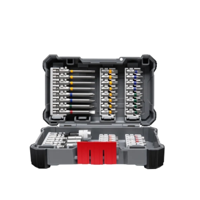 Bosch aku sada nářadí 18 V GSR 18V-65 + GWS 18V-11 + 45 dílná sada bitů +  řezný kotouč 125x1 mm 0615A50091