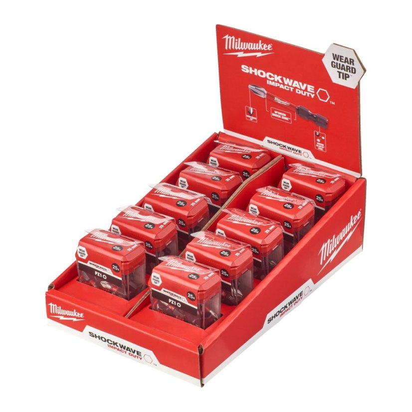 Milwaukee šroubovací bity PZ 1x25 mm Shockwave™ Impact Duty 25 ks 4932430861