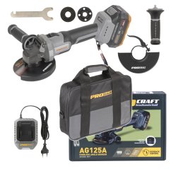 Procraft Industrial AG125A-1B-F aku úhlová bruska 125 mm 20 V 1x4Ah (Taška)