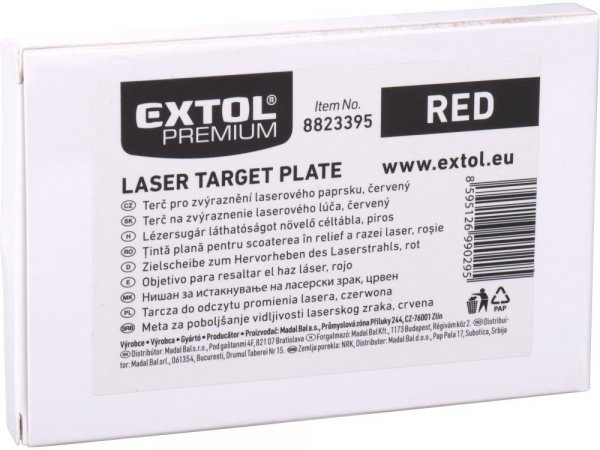 EXTOL PREMIUM 8823395 terč pro zvýraznění laser. paprsku, červený