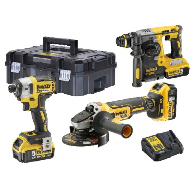 Dewalt DCK305P3T sada aku nářadí 18V XR DCH273N + DCG405 + DCF887+TSAK 3x5Ah
