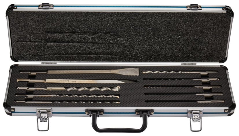 Makita D-70904 sada vrtáků a sekáčů SDS-Plus 10 ks v hliníkovém kufru