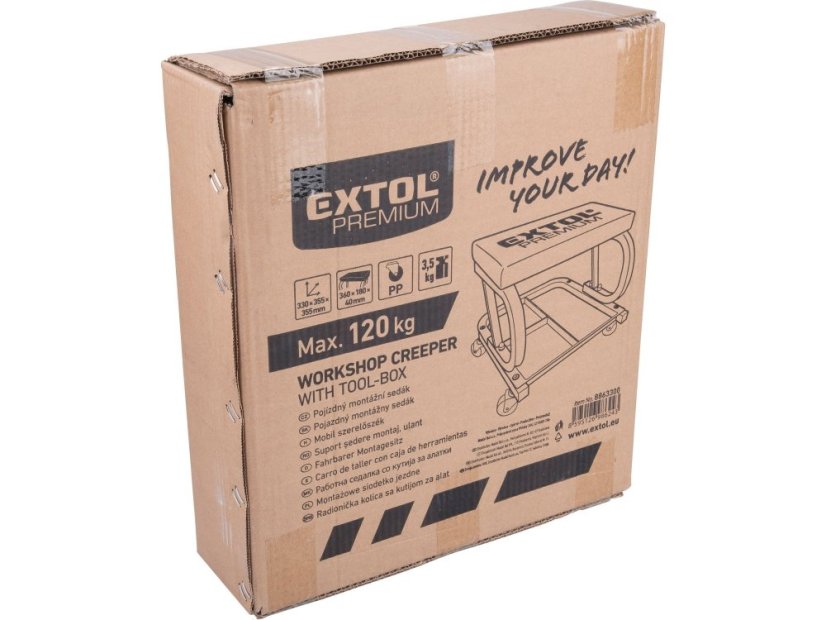 EXTOL PREMIUM 8863300 sedák montážní pojízdný, nosnost do 120kg