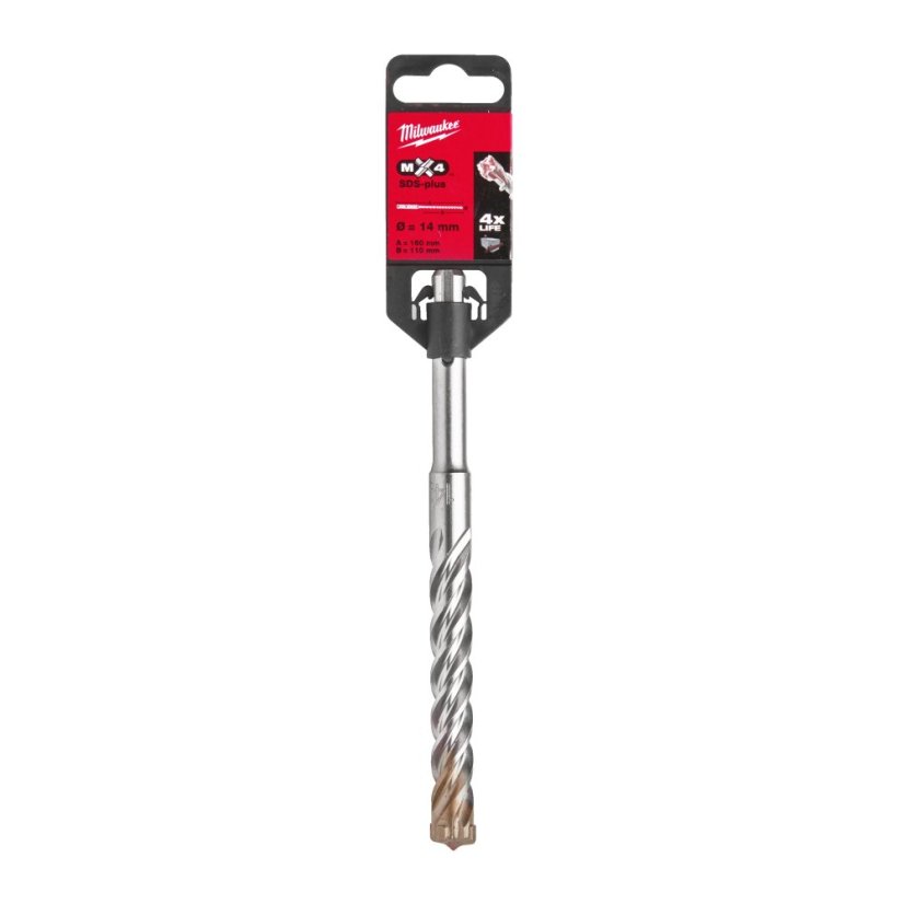 Milwaukee 14x110x160mm vrták SDS-Plus čtyřbřit MX4