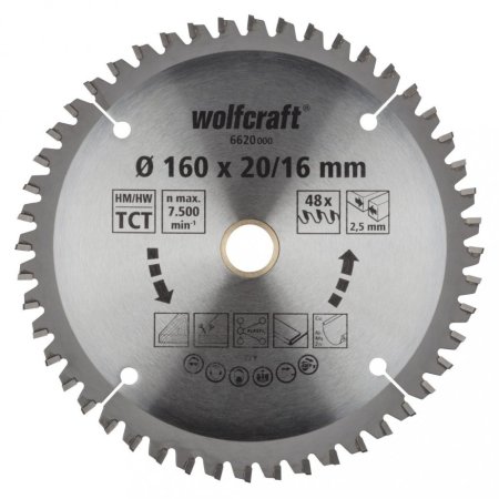 Wolfcraft pilový kotouč jemné řezy 190x20,16 Z56 6623000