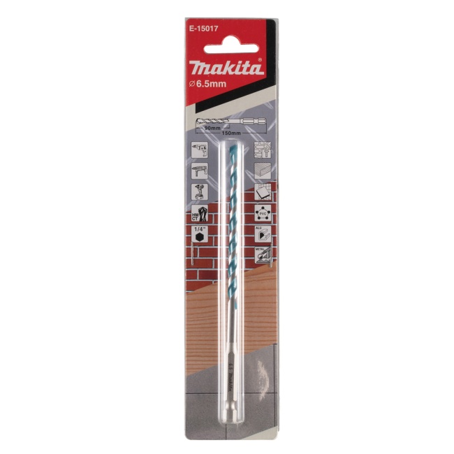 Makita E-15017 TCT vrták pro multimateriál 6,5x150mm stopka šestihran 1/4"