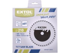 EXTOL CRAFT 19110 kotouč pilový s SK plátky, O 210x2,4x30mm, 60T