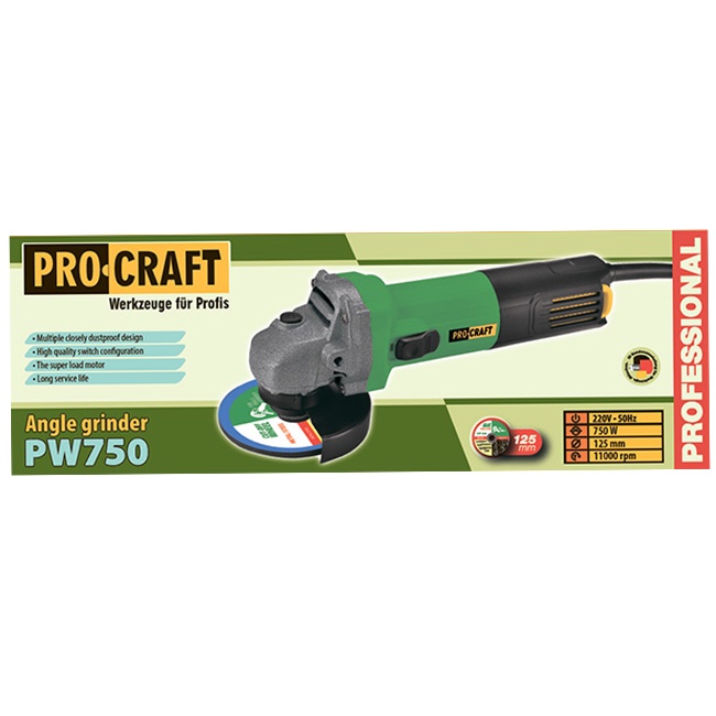 Procraft PW750 úhlová bruska