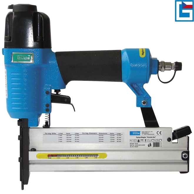 Güde 40220 pneumatická sponkovačka / hřebíkovačka kombi sada