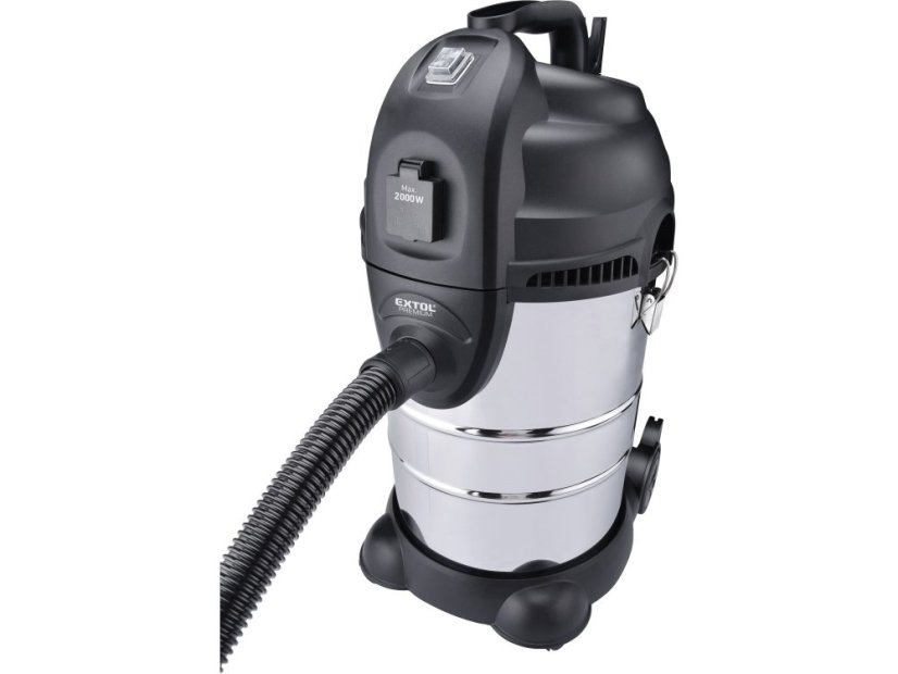 EXTOL PREMIUM 8895800 vysavač dílenský, multifunkční se zásuvkou a funkcí čištění filtru, 30l, 6m kabel, 3m hadice, 1400W
