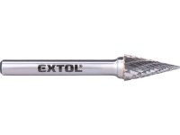 EXTOL INDUSTRIAL 8703794 fréza karbidová, konická-jehlan, pr.10x20mm/stopka 6mm,sek střední (double-cut)