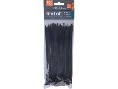 EXTOL PREMIUM 8856154 pásky stahovací na kabely černé, 150x2,5mm, 100ks, nylon PA66