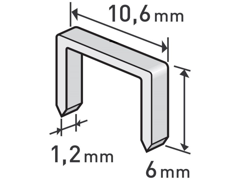 EXTOL PREMIUM 8852201 spony, balení 1000ks, 6mm, 10,6x0,52x1,2mm EXTOL PREMIUM 8852201 spony, balení 1000ks, 6mm, 10,6x0,52x1,2mm