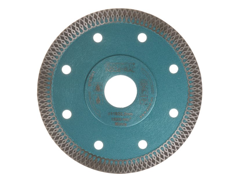 EXTOL INDUSTRIAL 8703041 kotouč diamantový řezný, turbo Thin Cut, suché i mokré řezání, 115x22,2x1,5mm