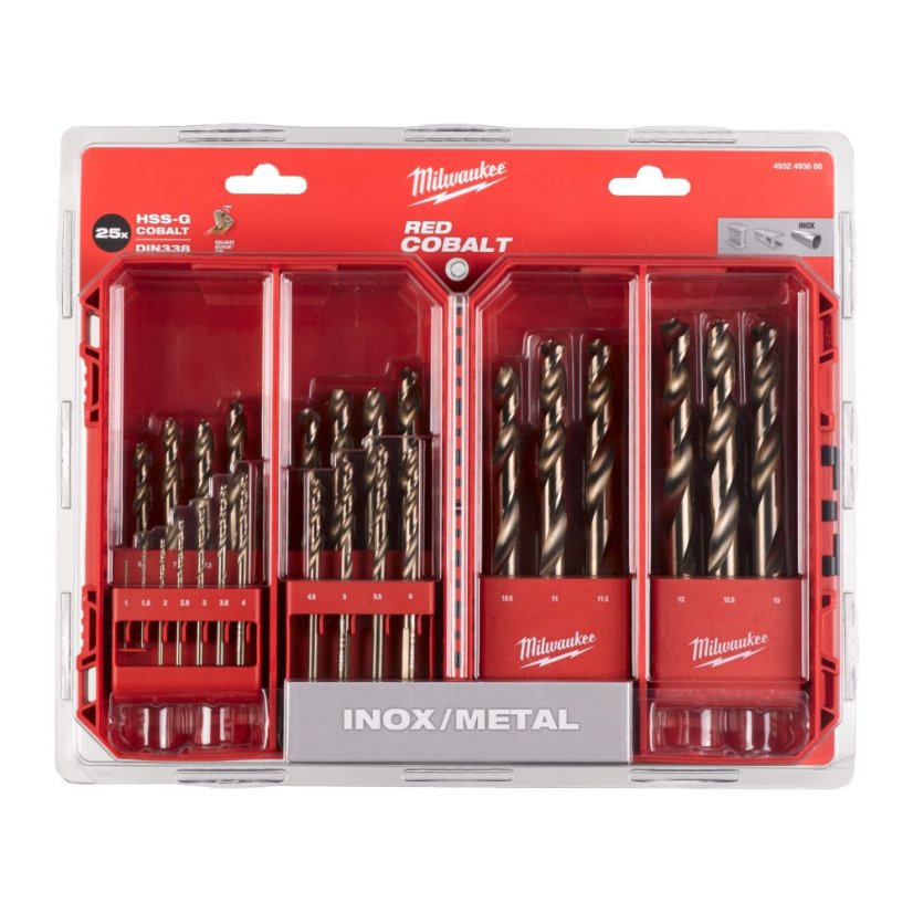 Milwaukee sada vrtáků do kovu HSS-Co RED COBALT 25 ks 4932493868
