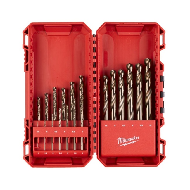 Milwaukee ELVINSET28 M18 BLDDRC-502C  aku vrtací šroubovák + 19 dílná sada vrtáků do kovu HSS-Co 2x 5 Ah M18 B5 4933492835