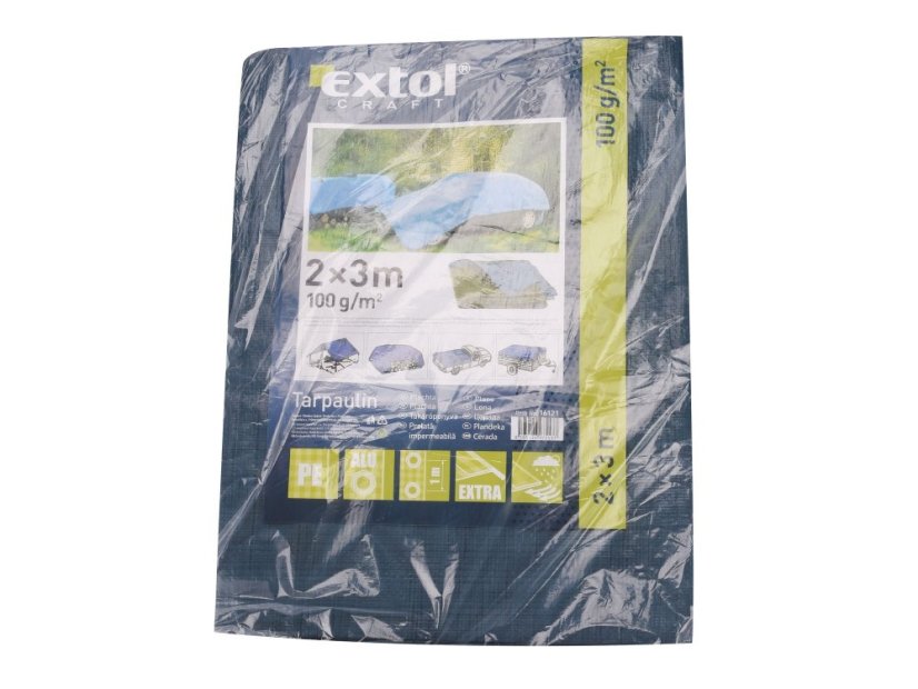 EXTOL CRAFT 16121 plachta PE nepromokavá středně silná 100g/m2, 2x3m, PE