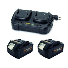Procraft S20-4/20-2 aku sada baterií s dvojnabíječkou 20 V 2x 4 Ah + dvojnabíječka