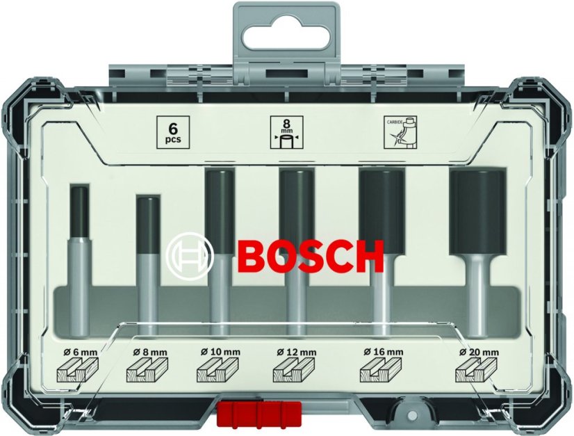 Bosch 2607017466 Sada drážkovacích fréz 6 ks Trim&Edging - 8mm
