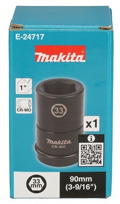 Makita E-24717 klíč nástrčný hluboký 1", čtyřhran, 33x90 mm