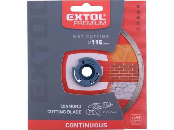 EXTOL PREMIUM 108731 kotouč diamantový řezný celoobvodový - mokré řezání, O 115x22,2x2mm